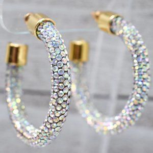 1.75" Stone Accent Pave Rhinestone Wrap Earrings
